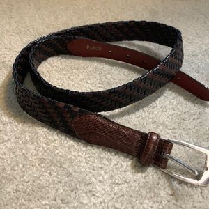 Brighton Brown and Black Woven Leather Belt Size 38